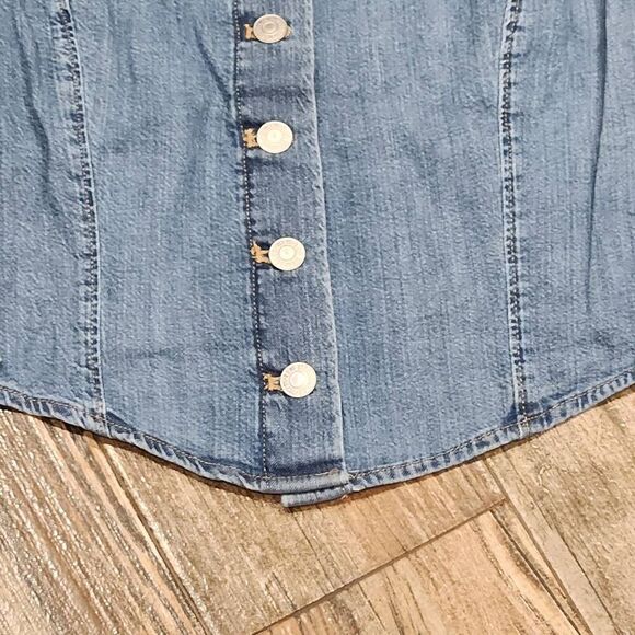 🔸️NWT Levi's "Daryn" Corset Long Sleeve Denim Top Medium - Picture 8 of 11